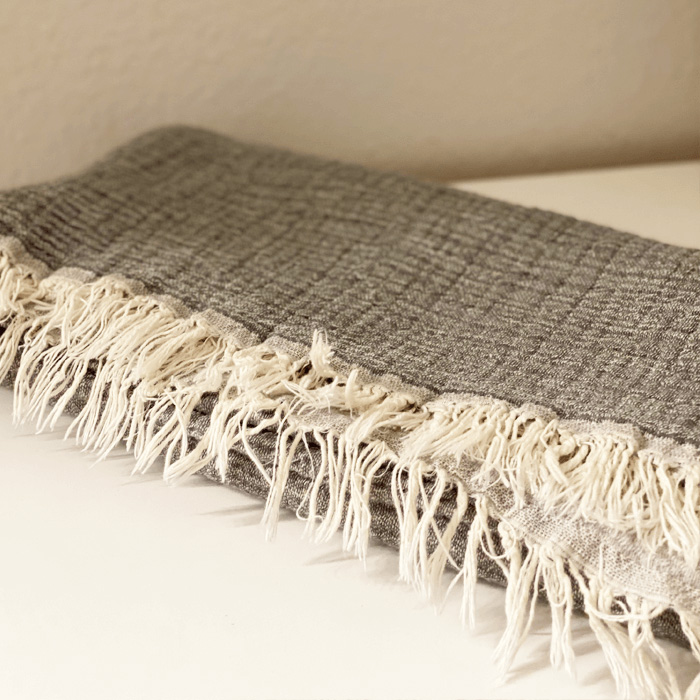 Grey crinkle beach blanket