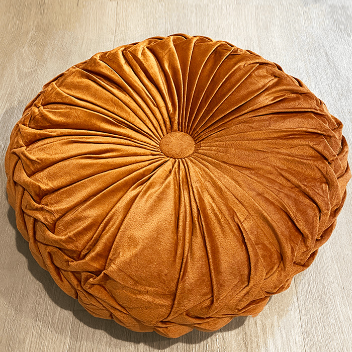 Burnt copper round pillow